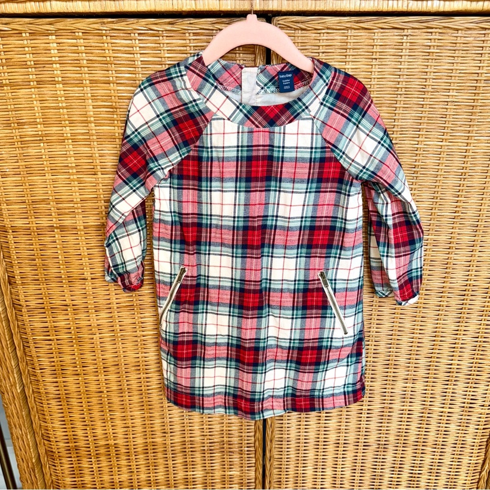GAP Toddler Plaid Dress - Red and Blue